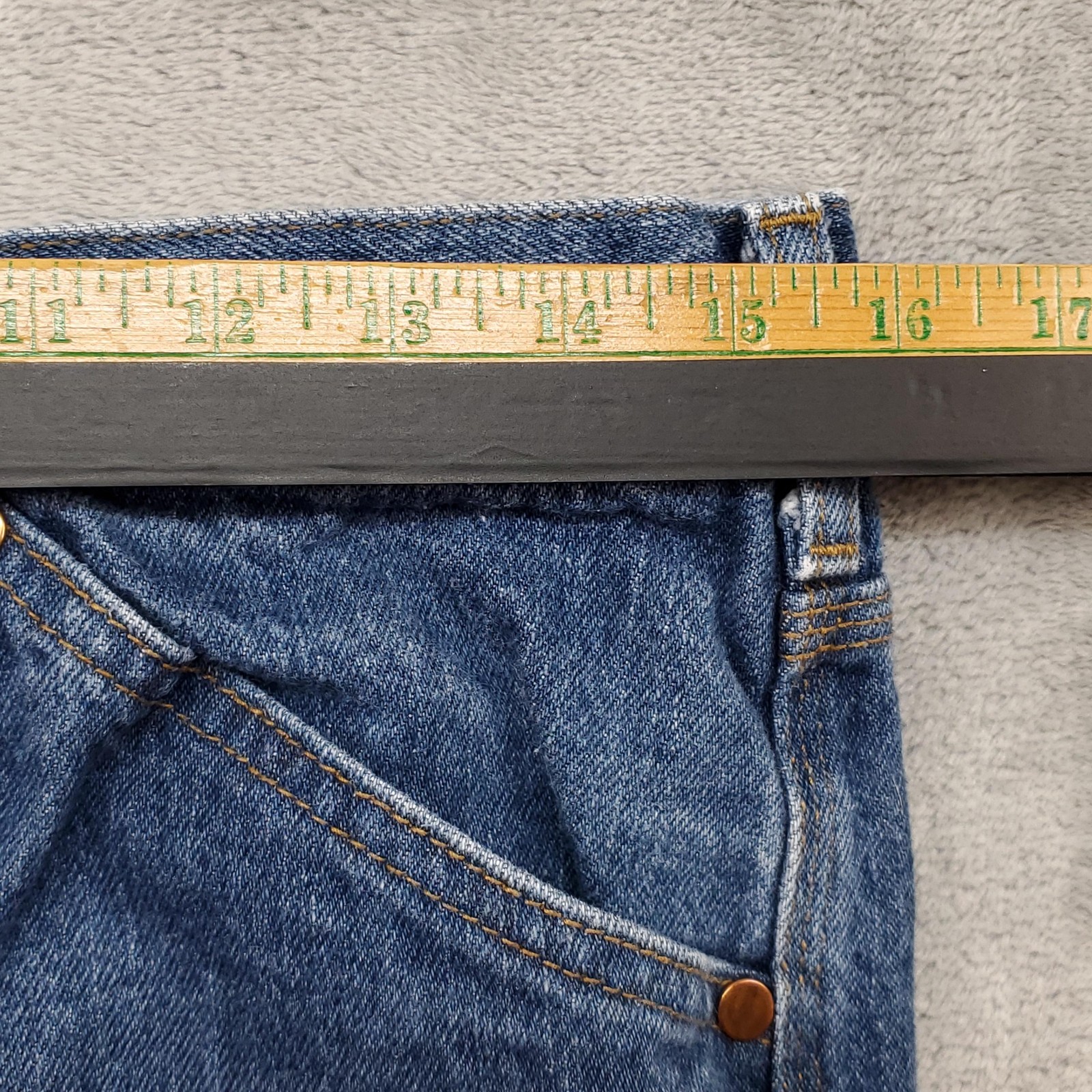 Topo Designs Jeans Mens 32 Blue Denim Button Fly Straight Leg Made in USA Casual