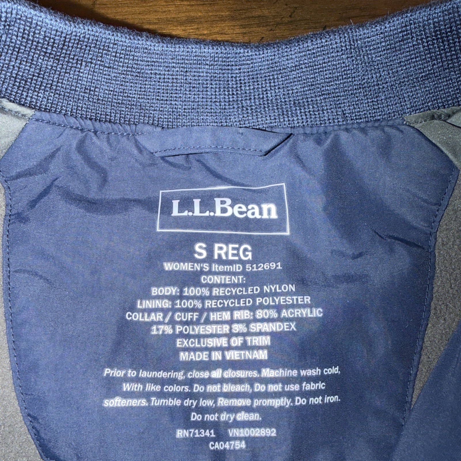 L.L. Bean Women Size Small Regular 3-Season Bomber Jacket Style 512691