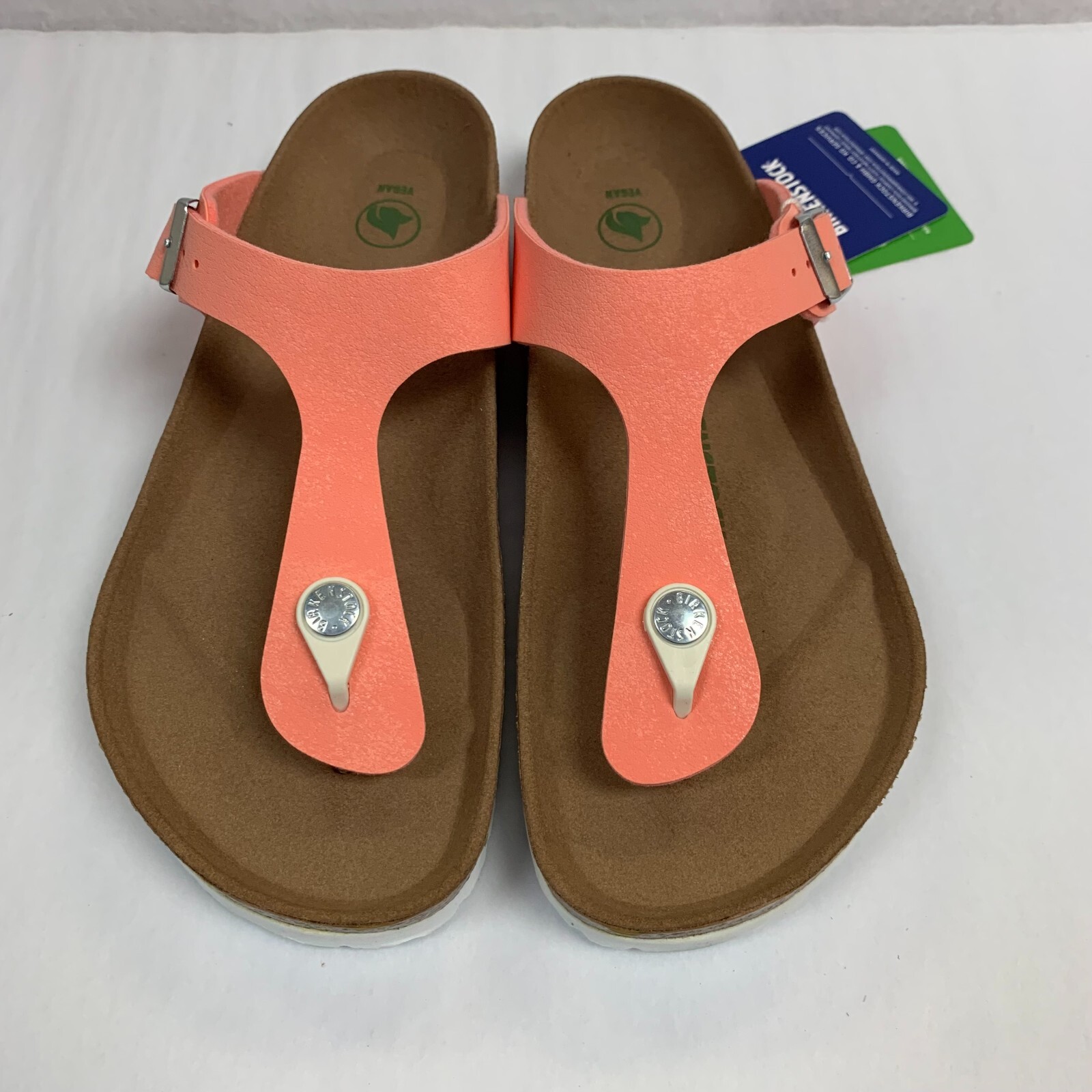 Birkenstock New w/ Box Gizeh Brushed Flamingo Birko-Flor Vegan Nar Select Size