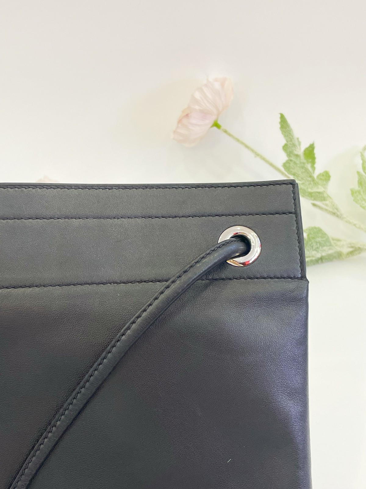 Hermes PHW Aline Shoulder Bag Leather Noir