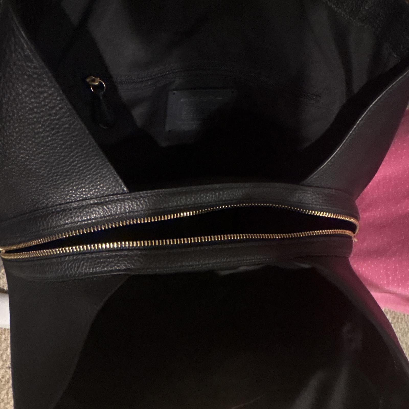 Coach Hallie Shoulder Bag in Refined Black Pebble Leather
