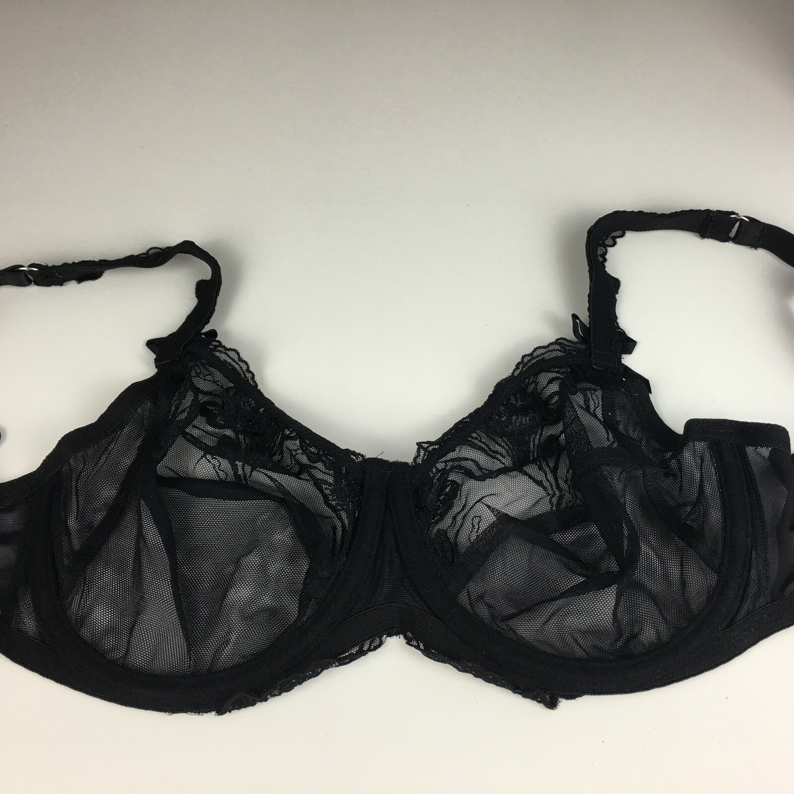 ALEGRO Sheer with Lace Underwire Sexy Lingerie Bra – Black 9006 – 30-40 NWT