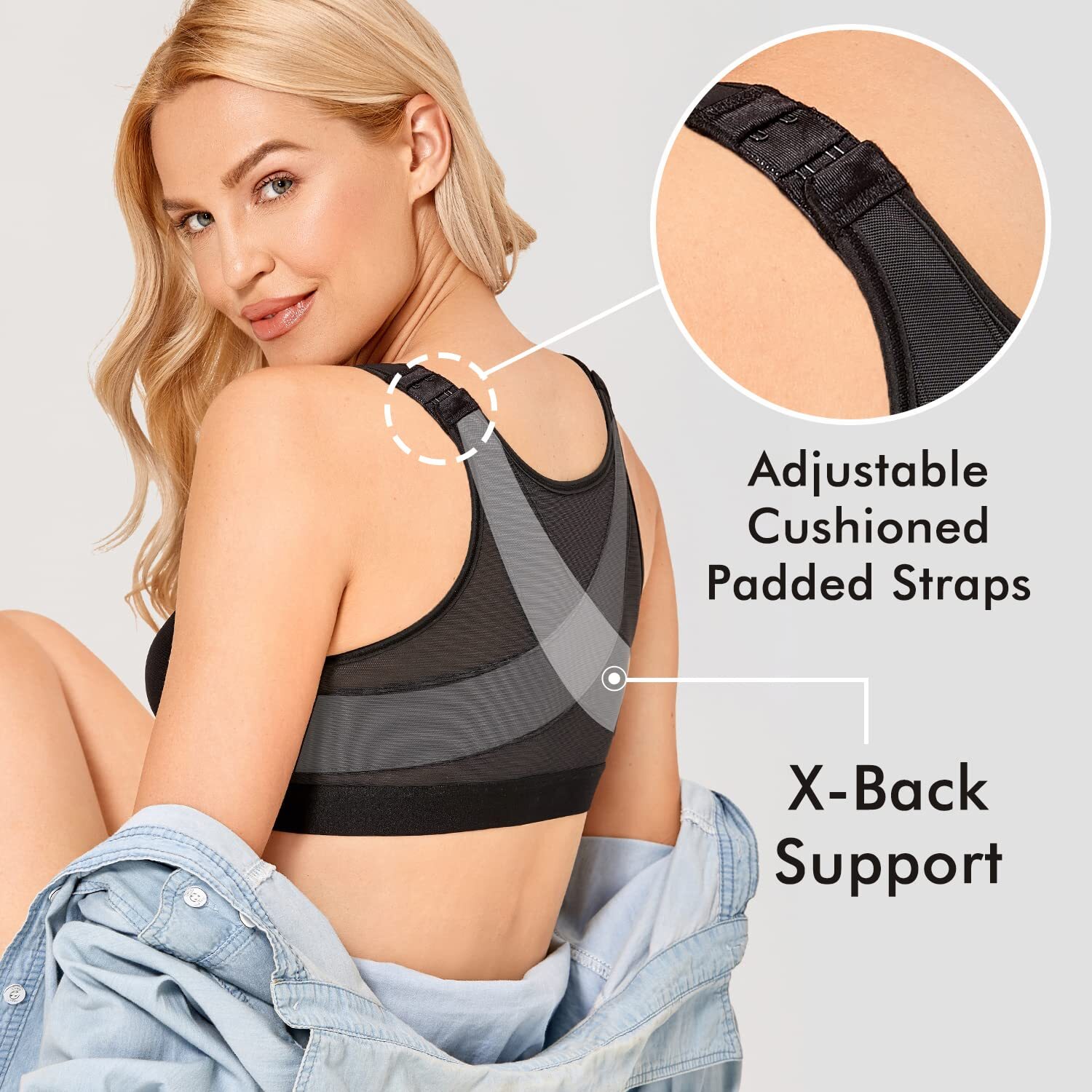 Women Post Surgery Bra Front Closure Compression Bra Posture Corrector Shaper