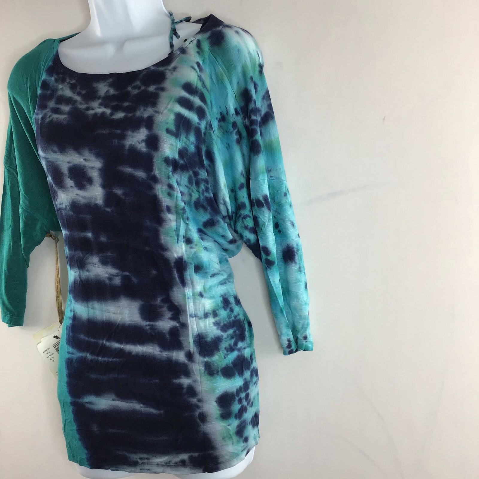 Miracle Body Women’s 2 Piece Set Top Navy Blue Tie Dye Style 4929TTRP Size Small
