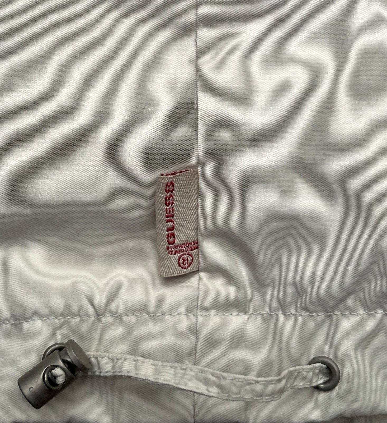 GUESS Women’s Beige Windbreaker Jacket Hooded Full Zip Regular Fit Size 95 (M)