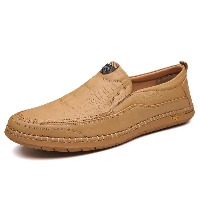 Men’s Casual Breathable Loafer Genuine Leather Moccasin Hollow Out Driving Shoes