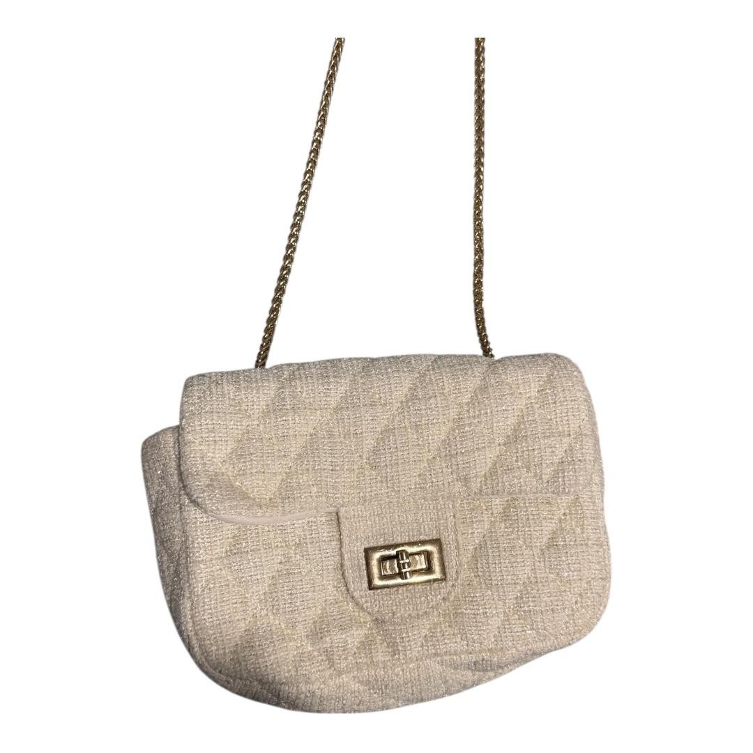 Forever 21 Crossbody Bag Purse Womens Small White Quilted Chain Strap Evening