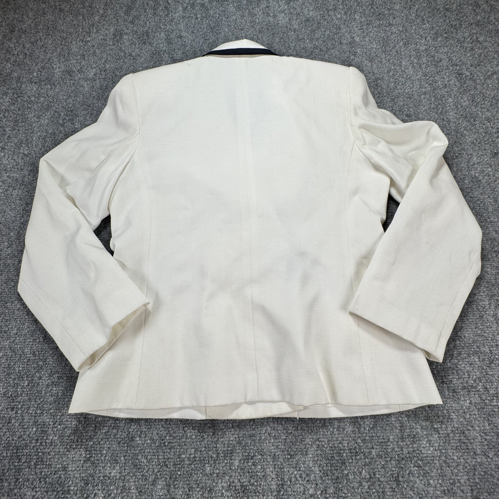 Jacqueline Ferrar Womens Suit Set Size 10 White Navy Nautical Vintage Blazer