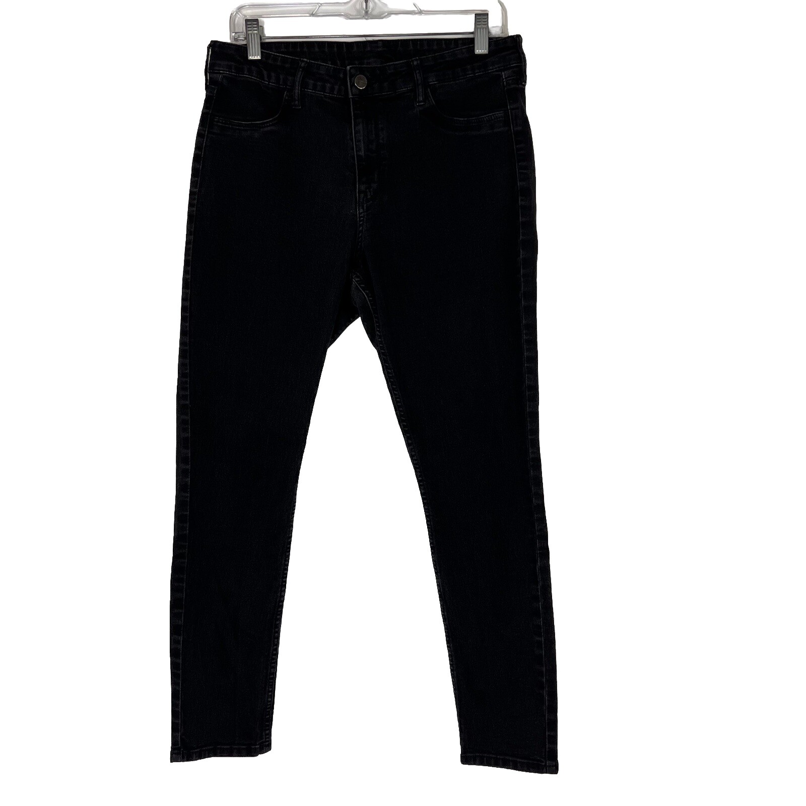 H&M &Denim Jeans Womens Size 32 Skinny Ankle Jegging Charcoal Wash Denim Stretch