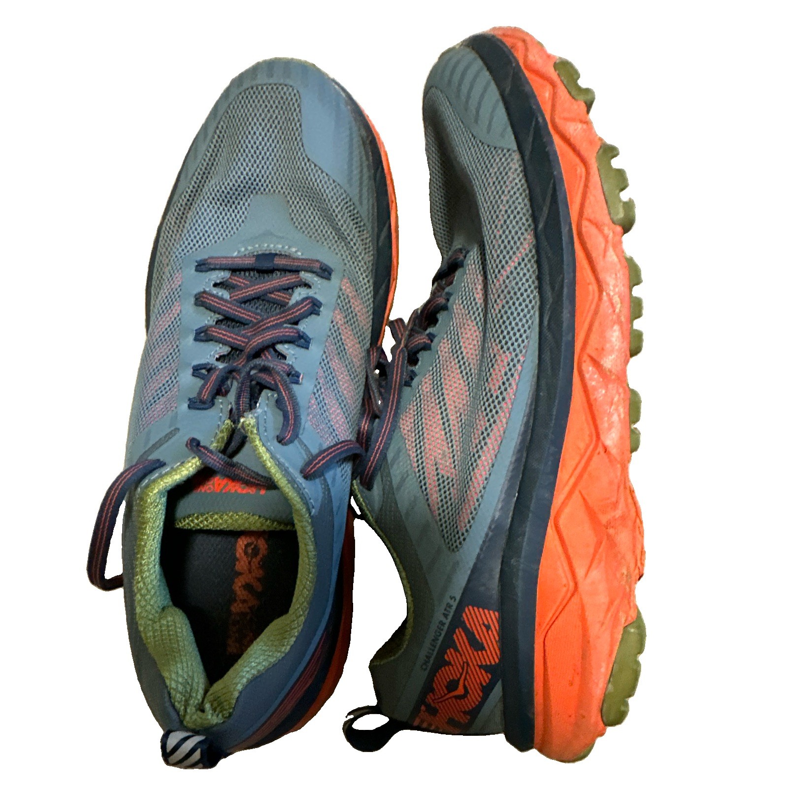HOKA Challenger ATR 5 Men’s Trail Shoes Gray/Orange/Green 1104093