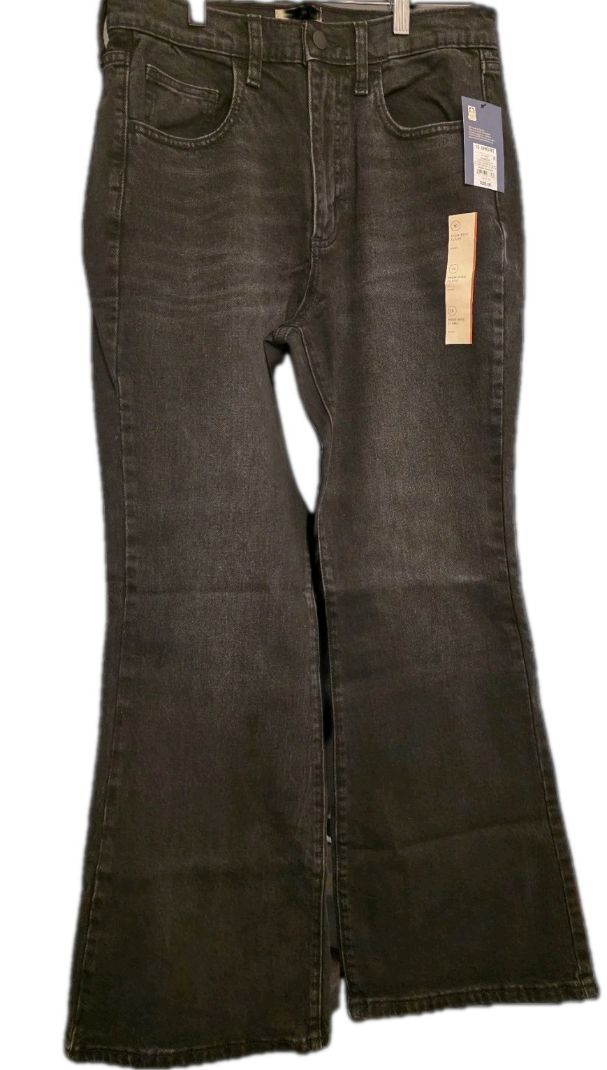 NWT 10S Women’s Black Jeans High Rise with Flare Leg Universal Thread MSRP $28