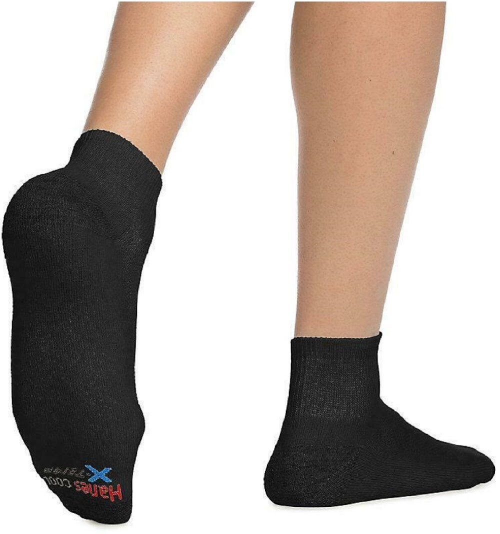 Hanes® Men’s X-TEMP Black Ankle Socks 4-Pack ” Arch Support & Active Cool” 516/4