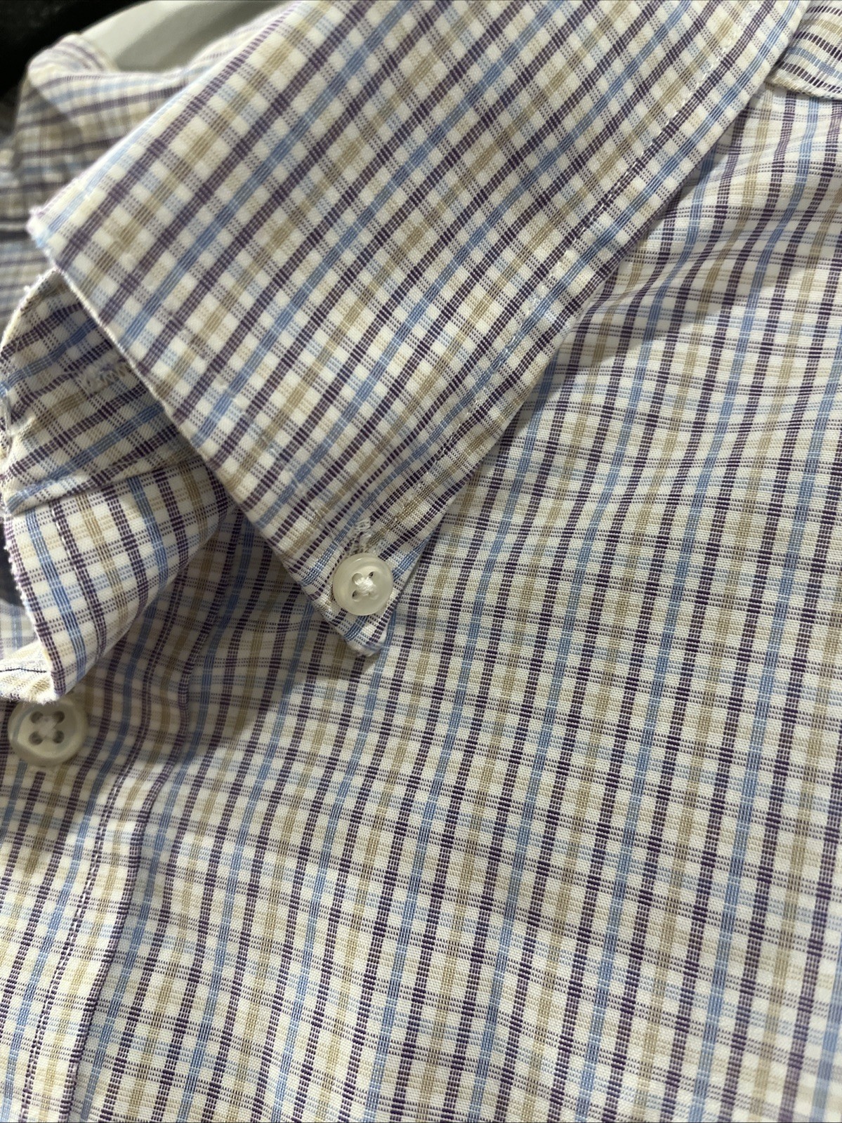 Eagle Shirtmakers Plaid Men’s Dress Shirt 17.5 36/37 100% Cotton Non-Iron