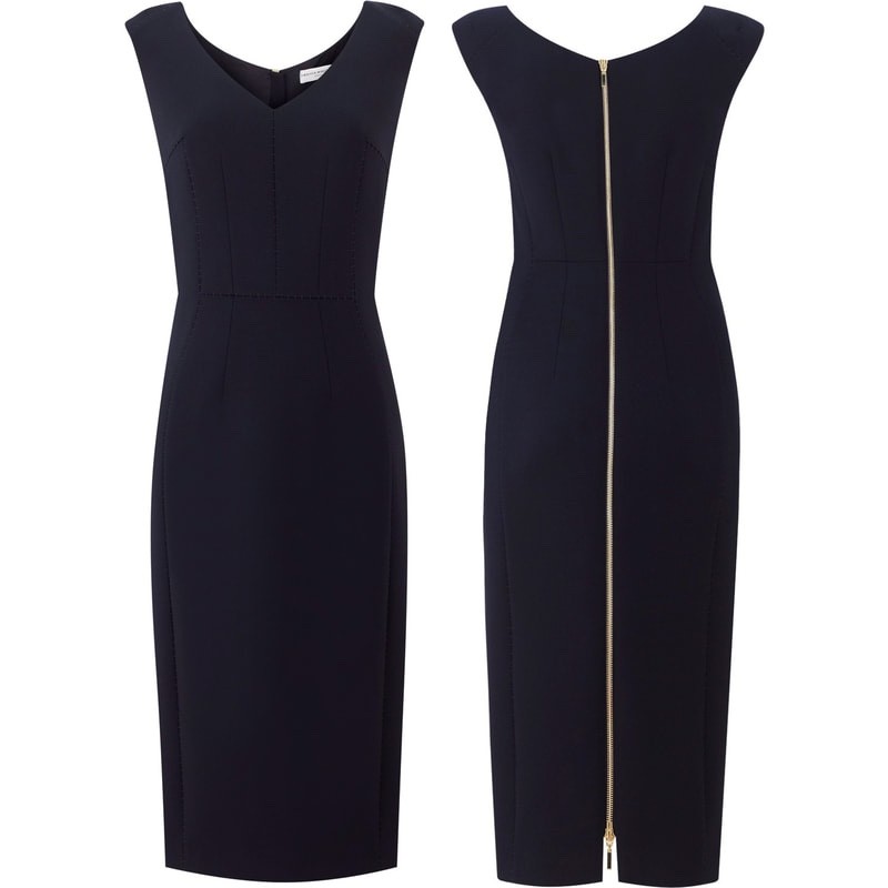 UK 10 Amanda Wakeley Springsteen Sleeveless Midi Dress Midnight Navy BNWT ASO