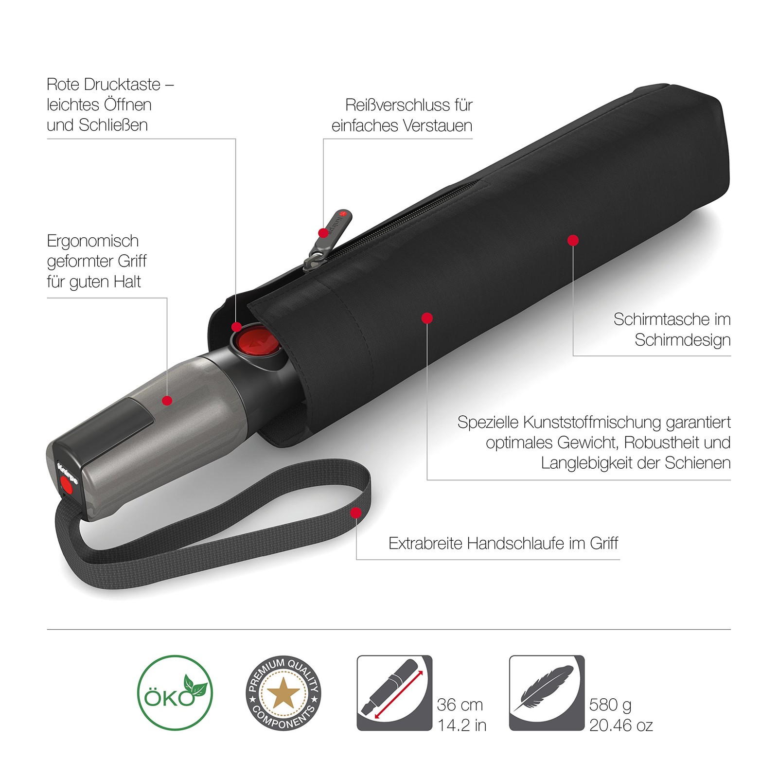 Pocket Umbrella T.400 Duomatic Uni-Automatic Open-Stormproof-Windproof-S…