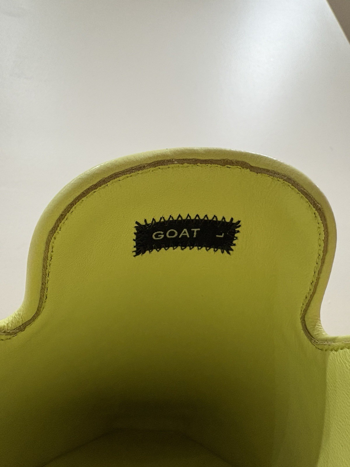 GOAT Yellow Leather Slip-On Mule Sandals Logo Accent Unisex Adults US Size Large