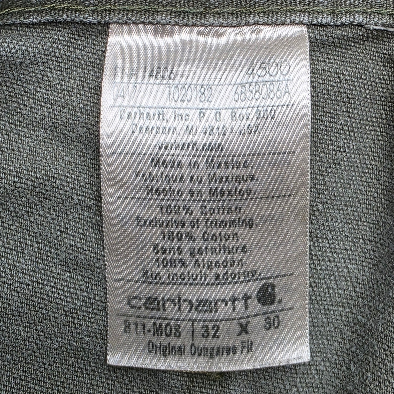 Carhartt 32X30 B11 MOS Carpenter Pants Green Canvas Duck Workwear