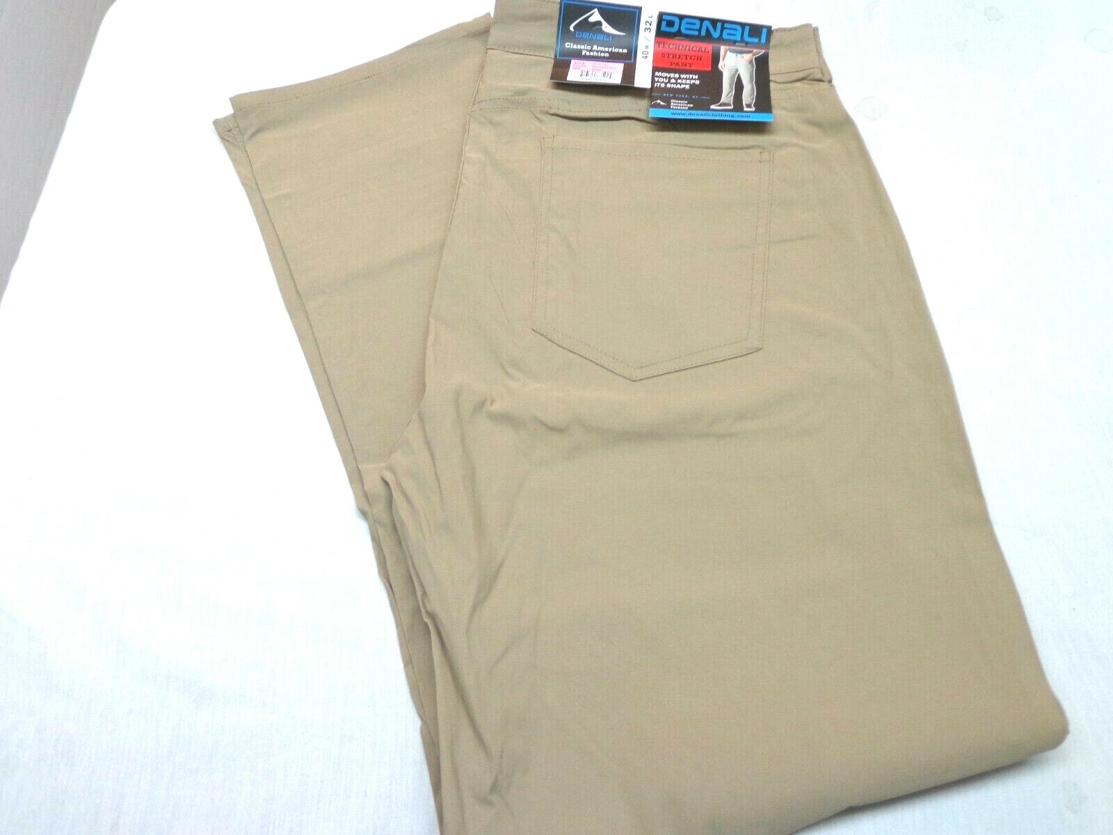 DENALI Delta Khaki Technical Stretch Pants NWT 40/32 MSRP $54