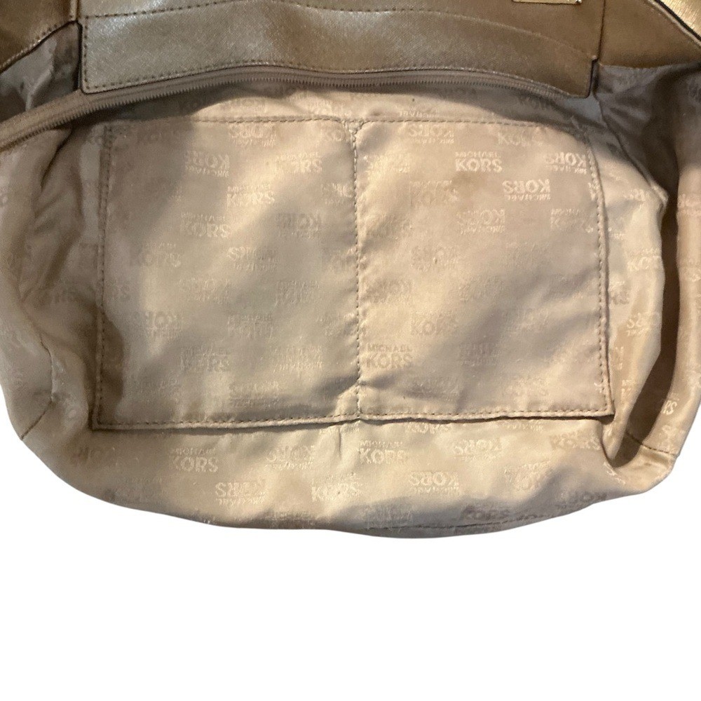 Michael Kors Gold Shoulder Bag with Chain-Link Straps