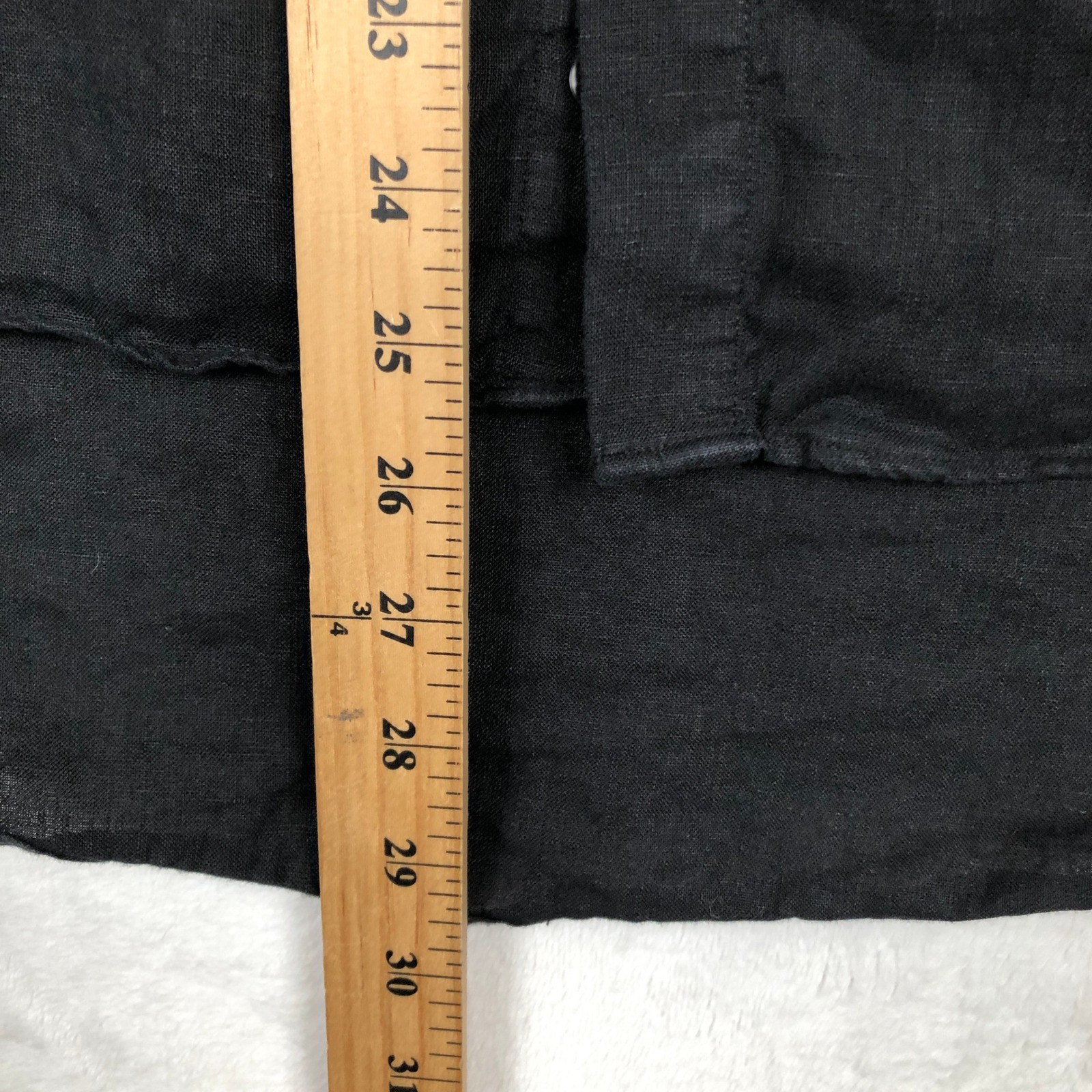 Murano Baird McNutt 100% Irish Linen Band Collar Shirt Men’s M Black Button