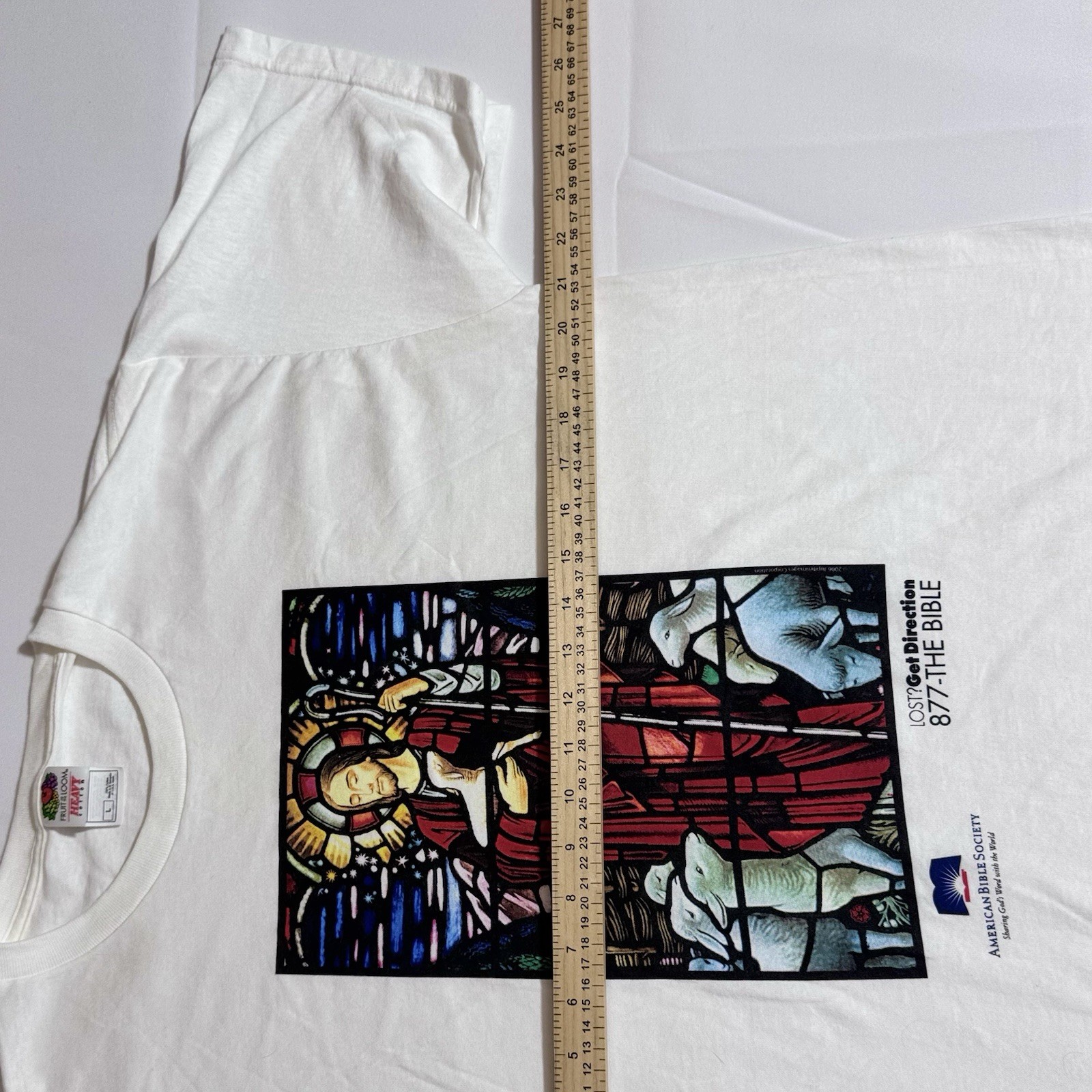 Fruit Of Loom, Heavy Cotton, JESUS AOP, White, Male/Female, Large