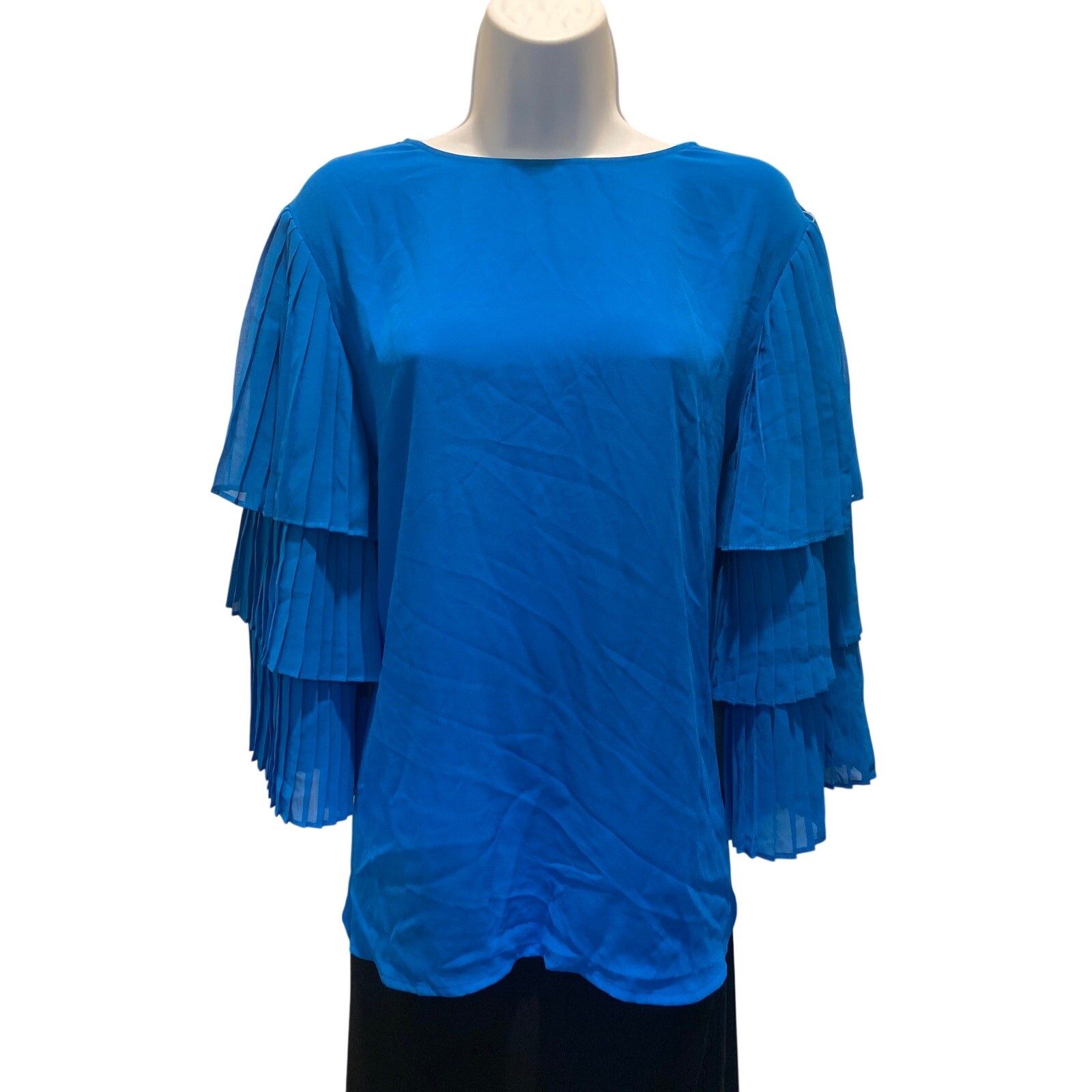 Y2K Worthington Women Plus XL Blue Ruffle Sleeves Flowy Fairy Cottagecore Blouse