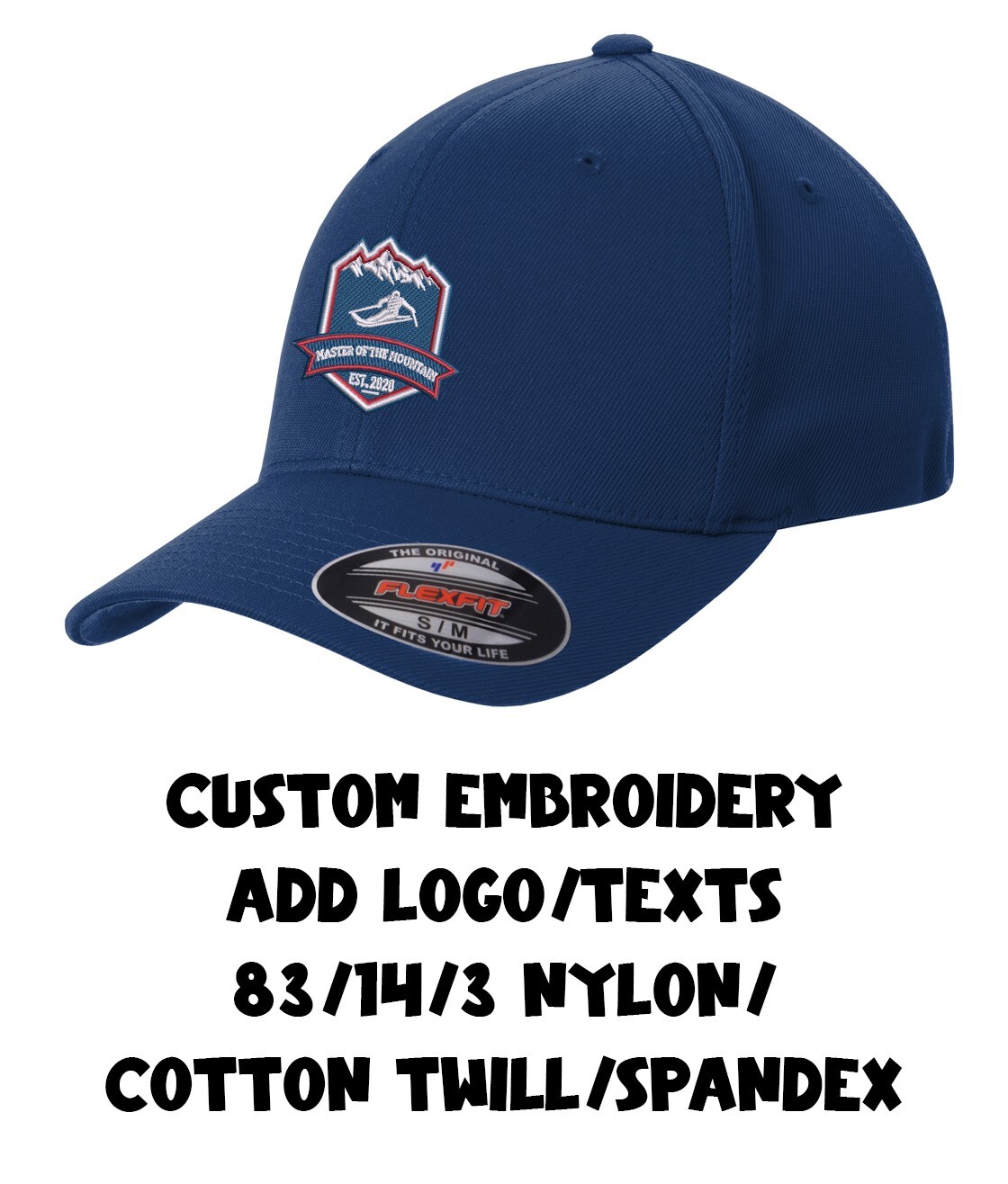 Flexcfit STC17 Custom Logo Texts Stitching Logo Texts Performance Caps