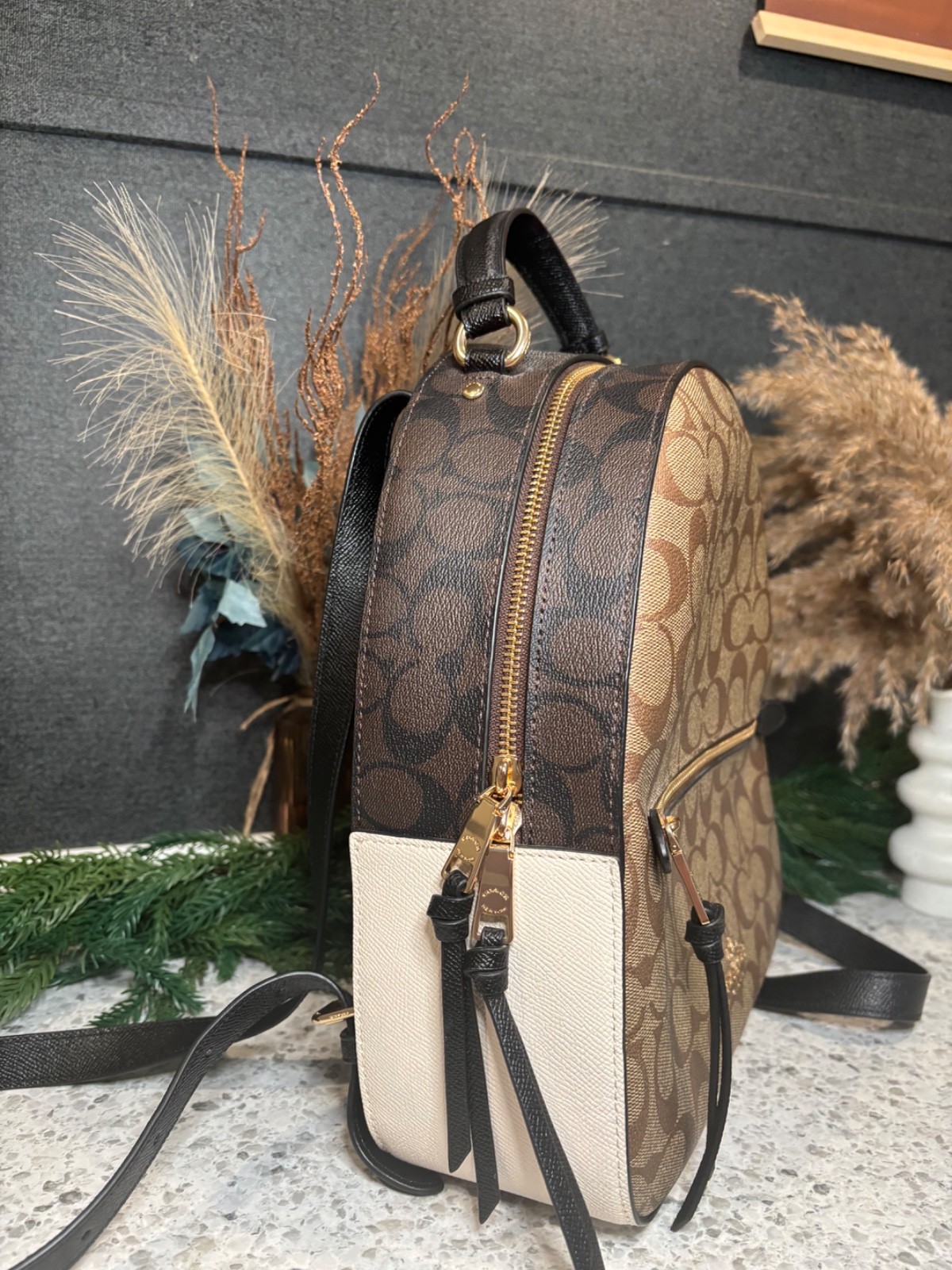 COACH Jordyn Backpack, Khaki Multi