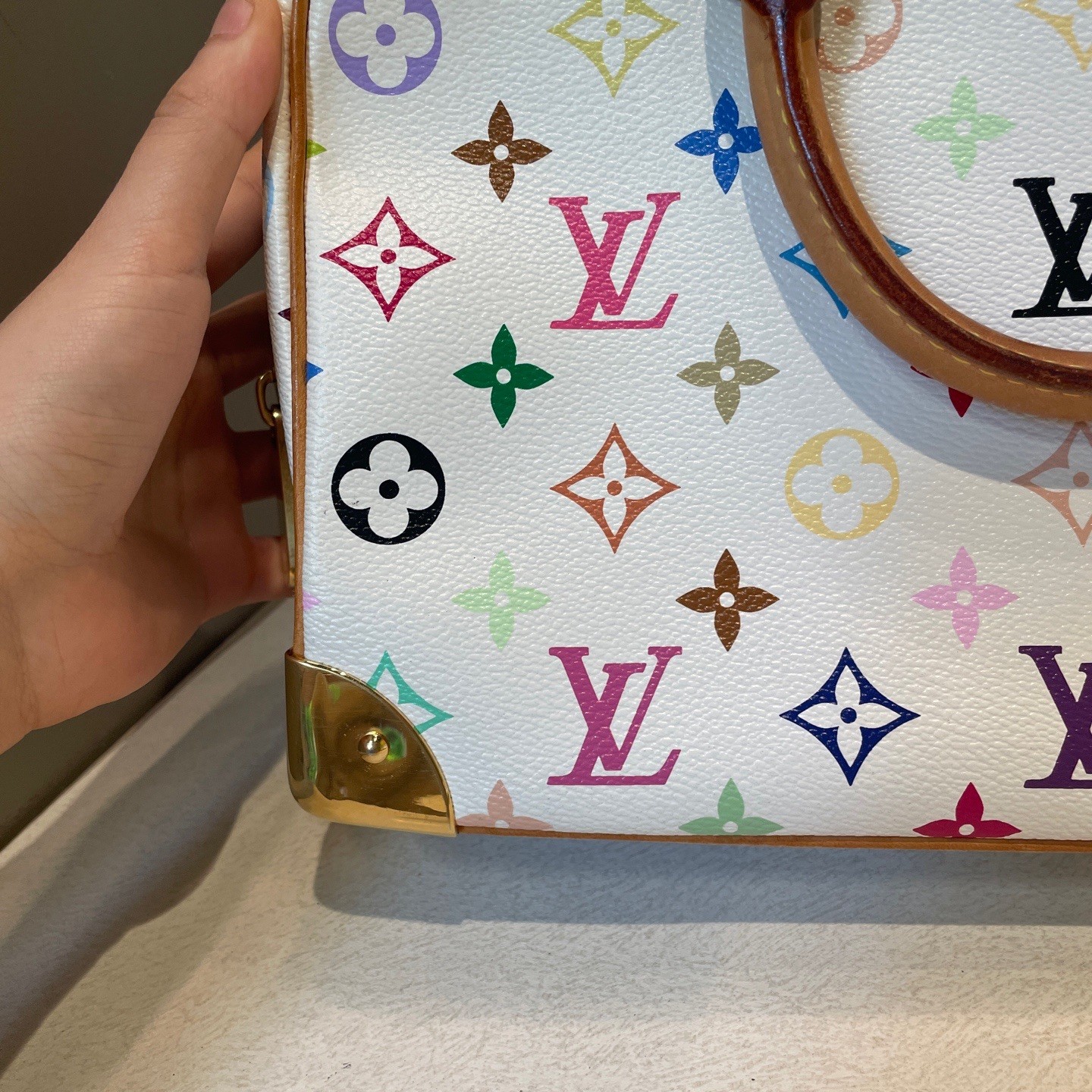 Louis Vuitton Murakami White Multicolor Monogram Handbag