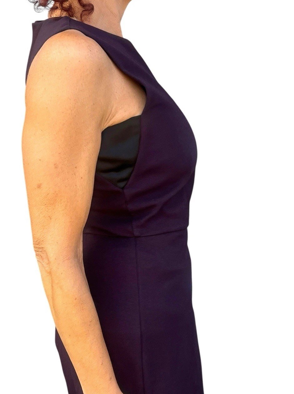 Sportmax Max Mara Sheath Dress Raisin Deep Purple Stretchy Career Wear To Work 6
