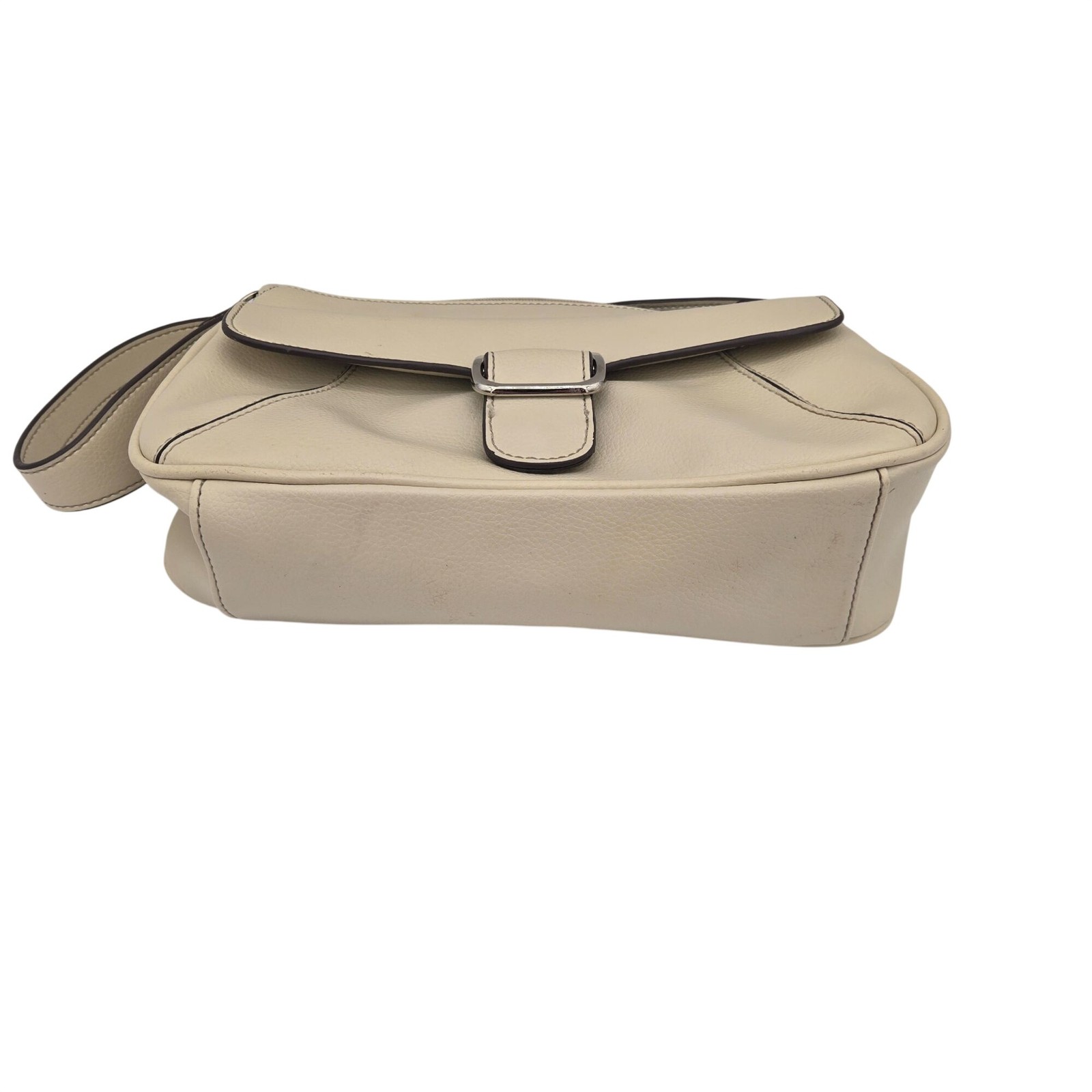 Villager Beige Faux Leather Shoulder Bag With Buckle Accent & Zipper Closure