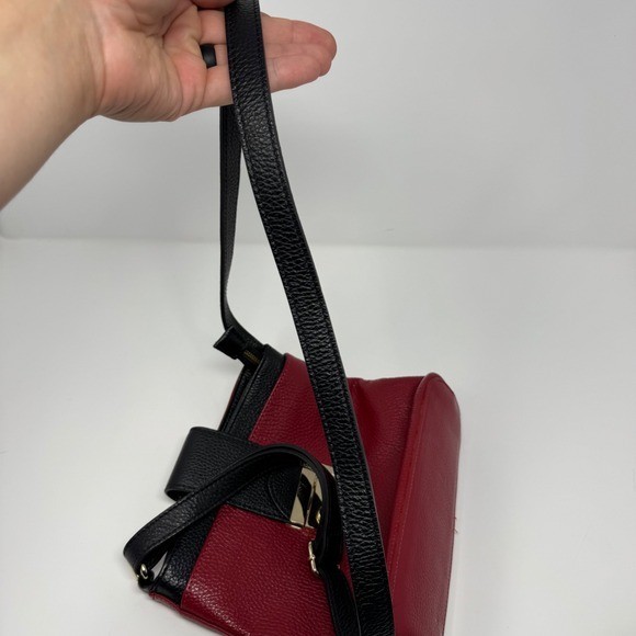Valetnia Red Black Made in Italy Women’s Leather Purse 7.25×9.75×3