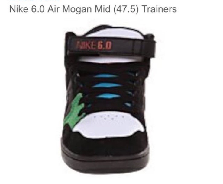 NIKE 6.0 Air Mogan Mid Black White Green Blue Sneaker Mid Top 318466-151