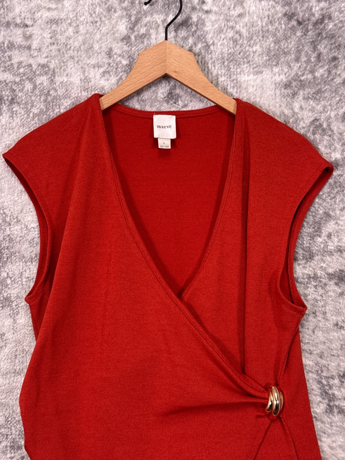 Maeve Top Large Womens Anthropologie Hardware Wrap Blouse Sleeveless