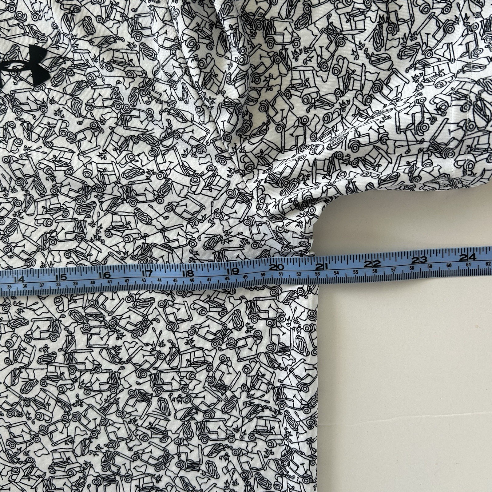 Under Armour Mens The Playoff Polo Size M All Over Print Golf Carts Loose Shirt