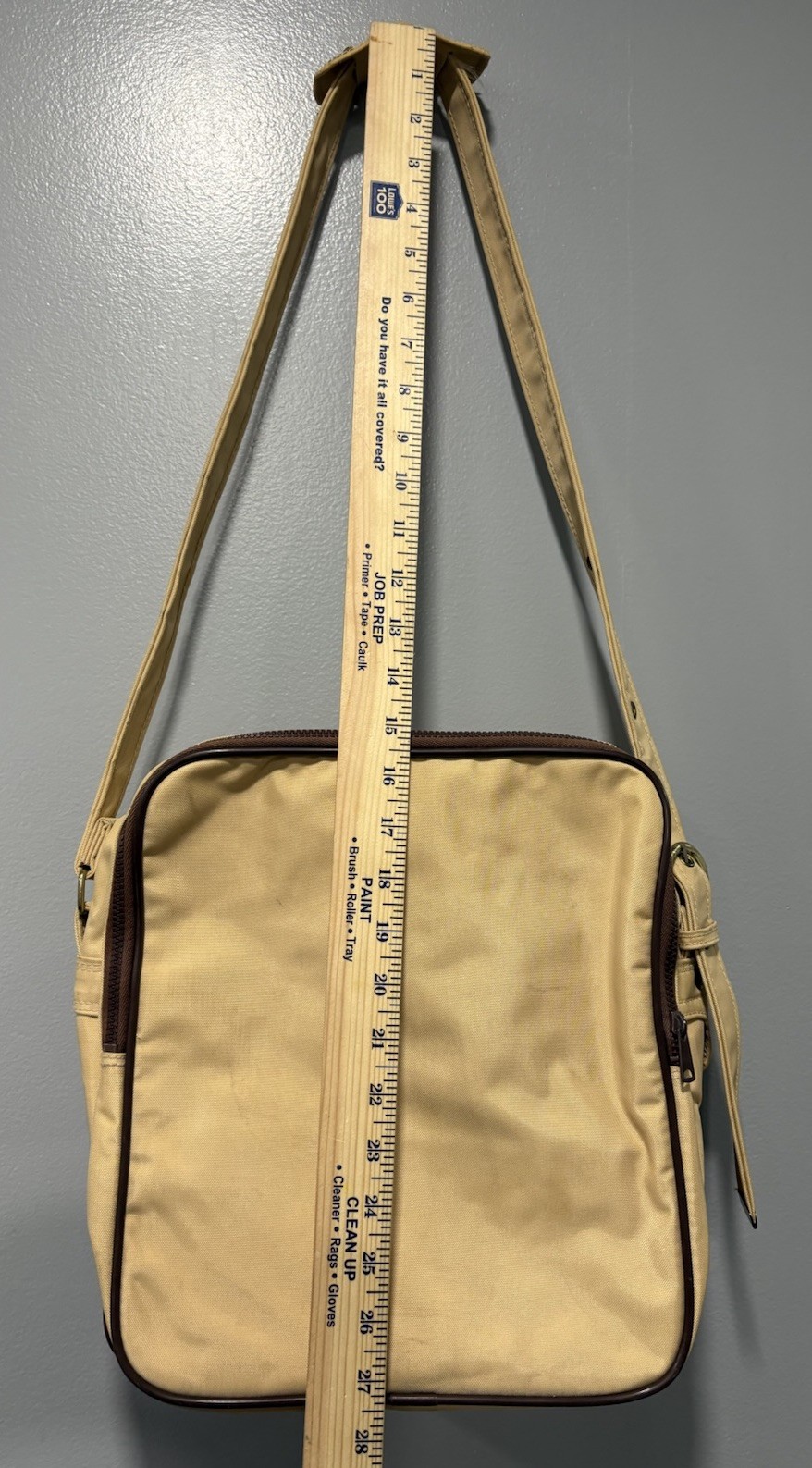 Vintage Beige Adidas 1980’s Shoulder Bag 12″ X 8″ X 12″ Art No 40230 Retro Style