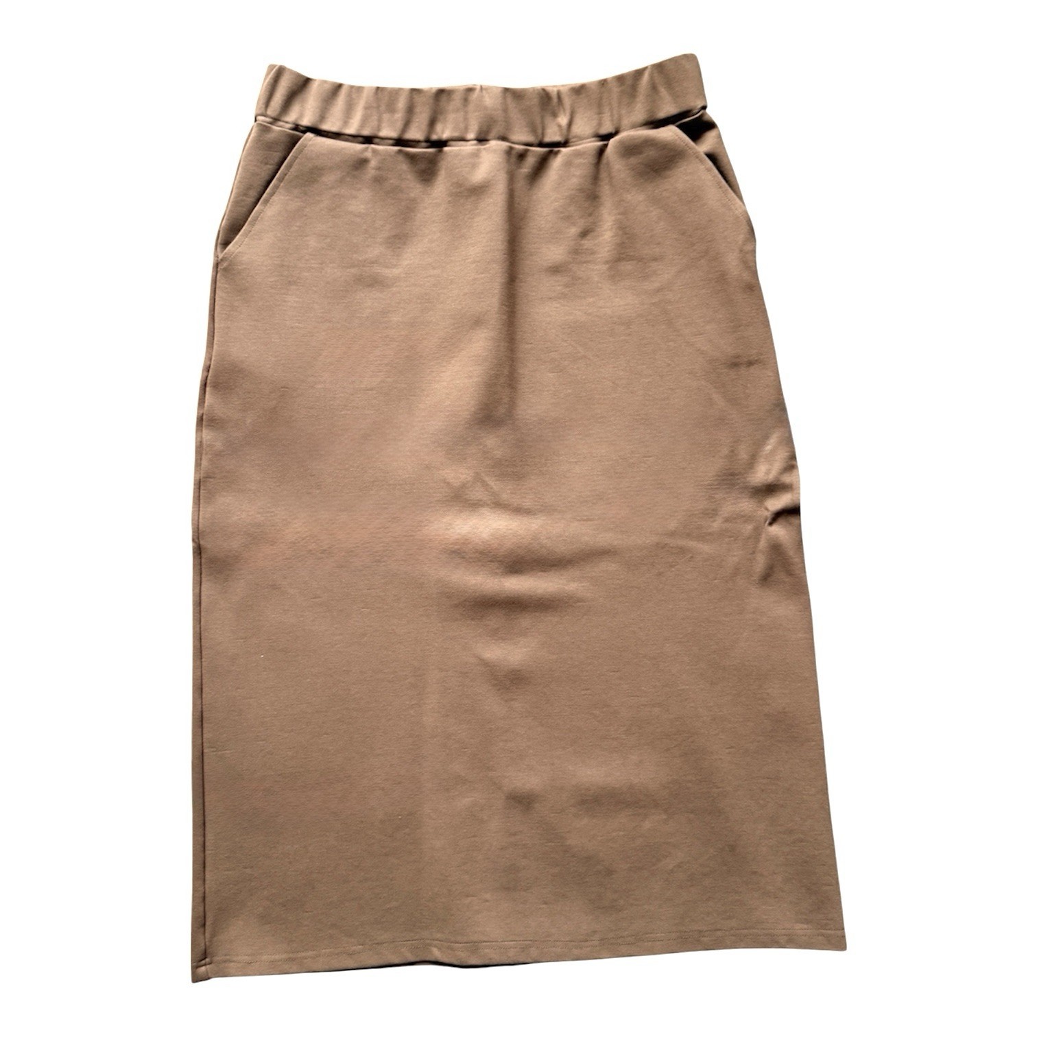 Gracia Midi Skirt in Tan / Mushroom – pencil with pockets – stretch – L Ponte