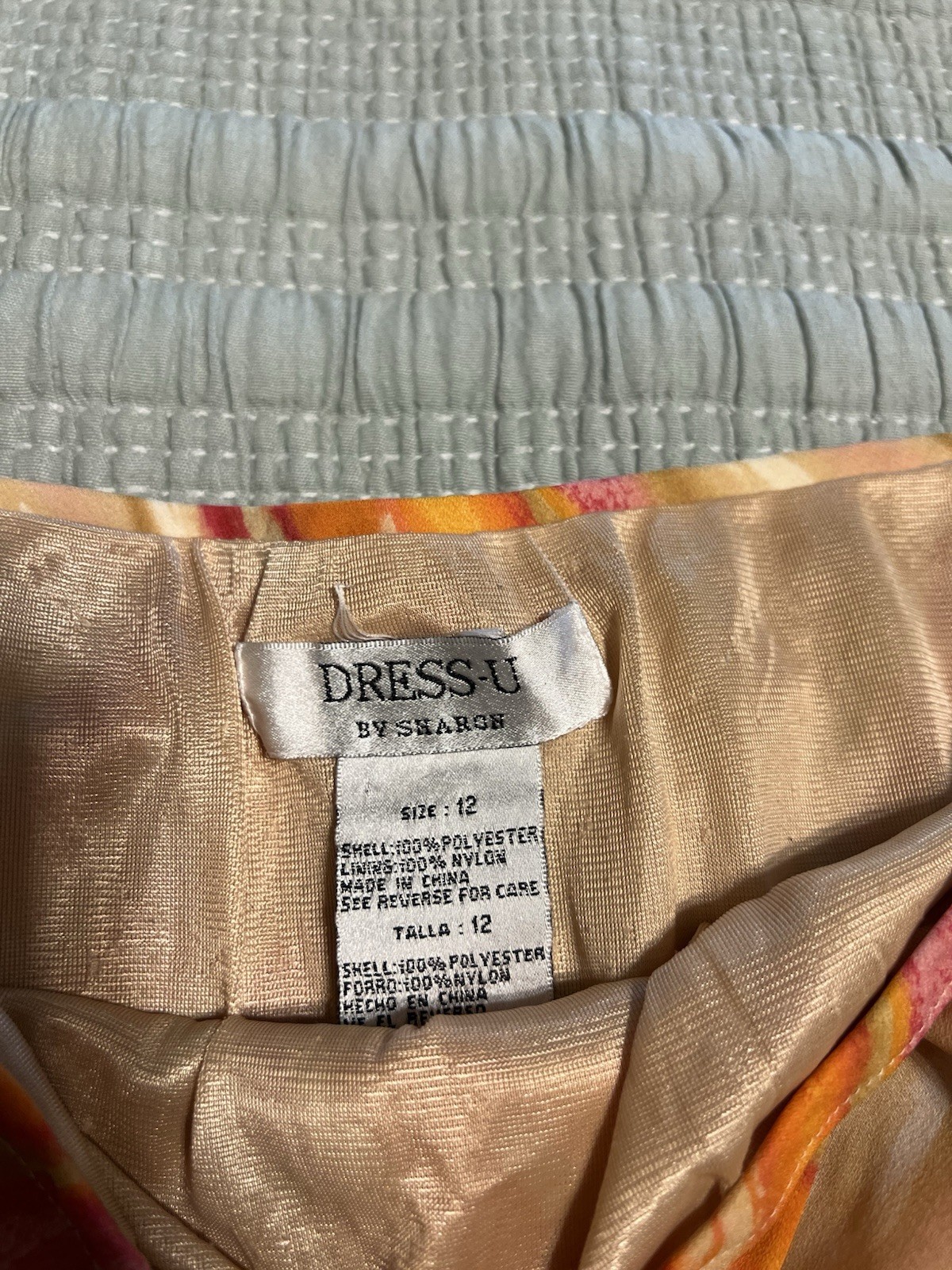 VTG Y2K Dress U By Sharon Two Piece Handkerchief Hem Flowy Orange Dress Size 16