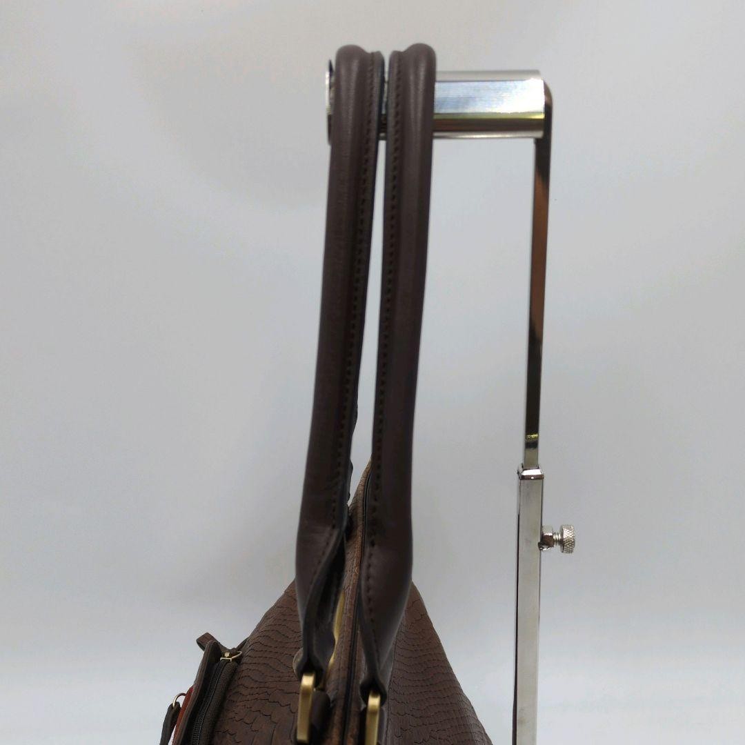 Longchamp Gabby Python Leather Tote Bag 11.4×14.6×6.3in Embossed Lock Used