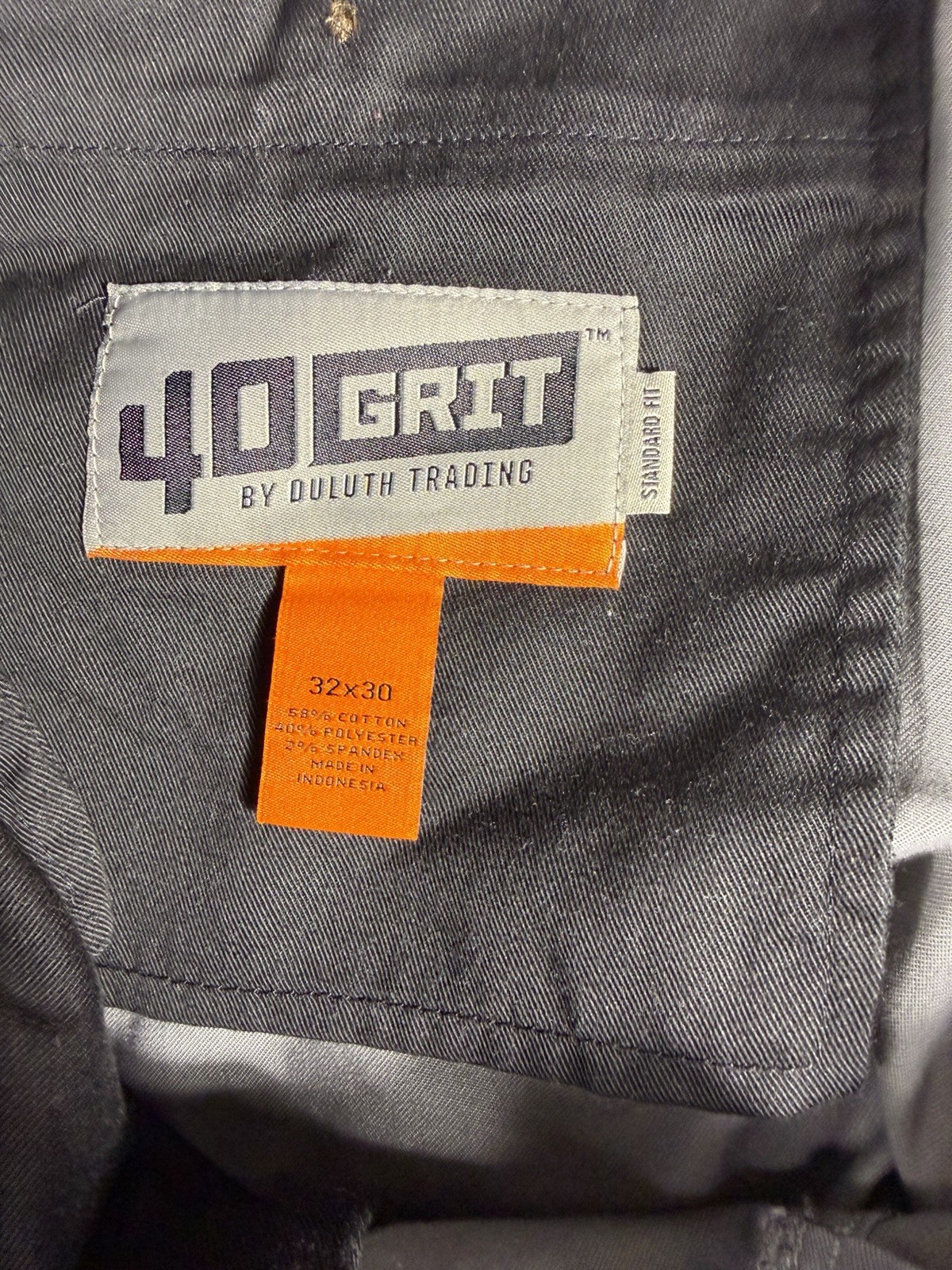 40 Grit by Duluth Trading Co Men’s 32×30 Standard Fit Chino Pants Gray Stretch