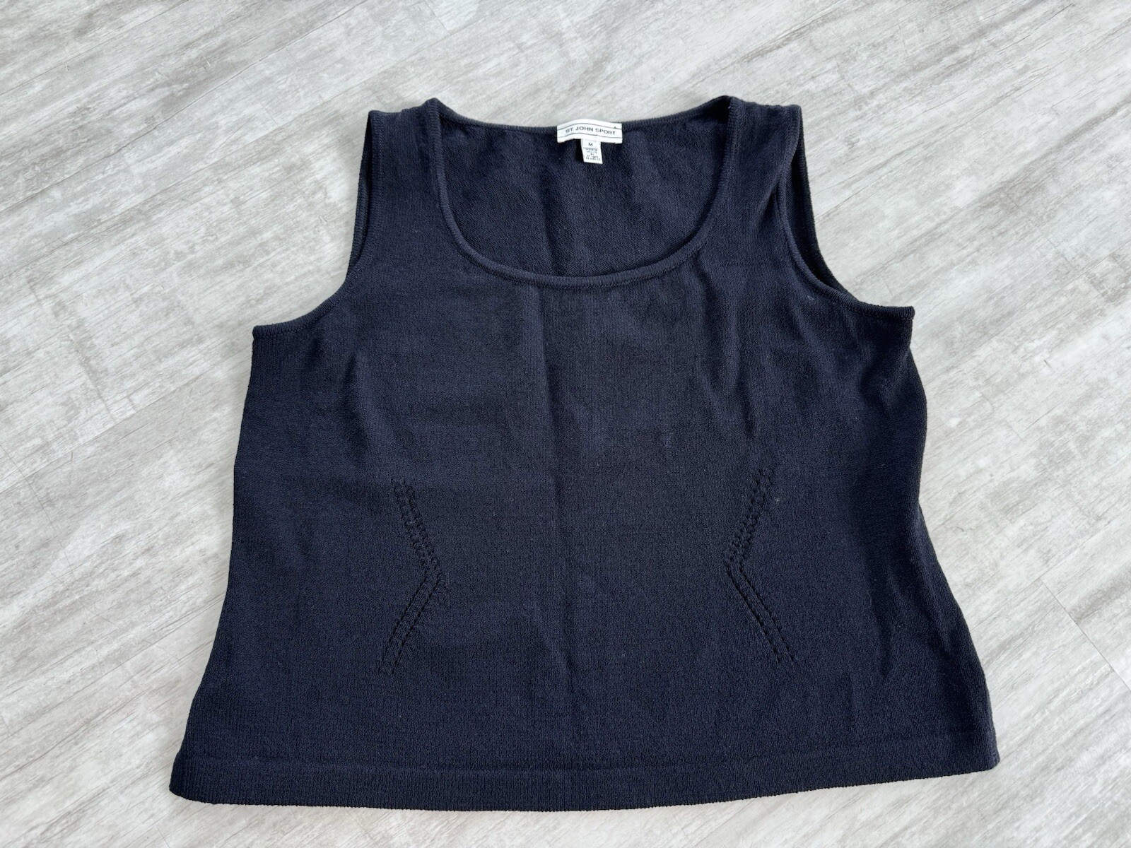 Womens St. John Sport Wool Blend Tank Top Navy Blue Medium EUC!
