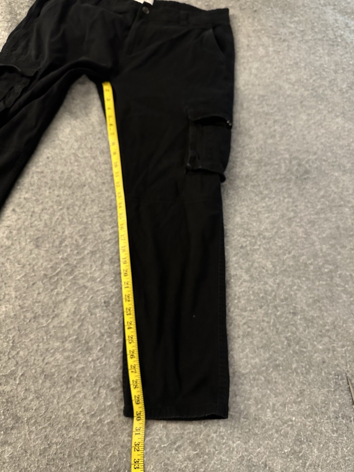 Cargo Pants Men 40×32 Black Straight Leg Outdoors Workwear Pockets Flat Front