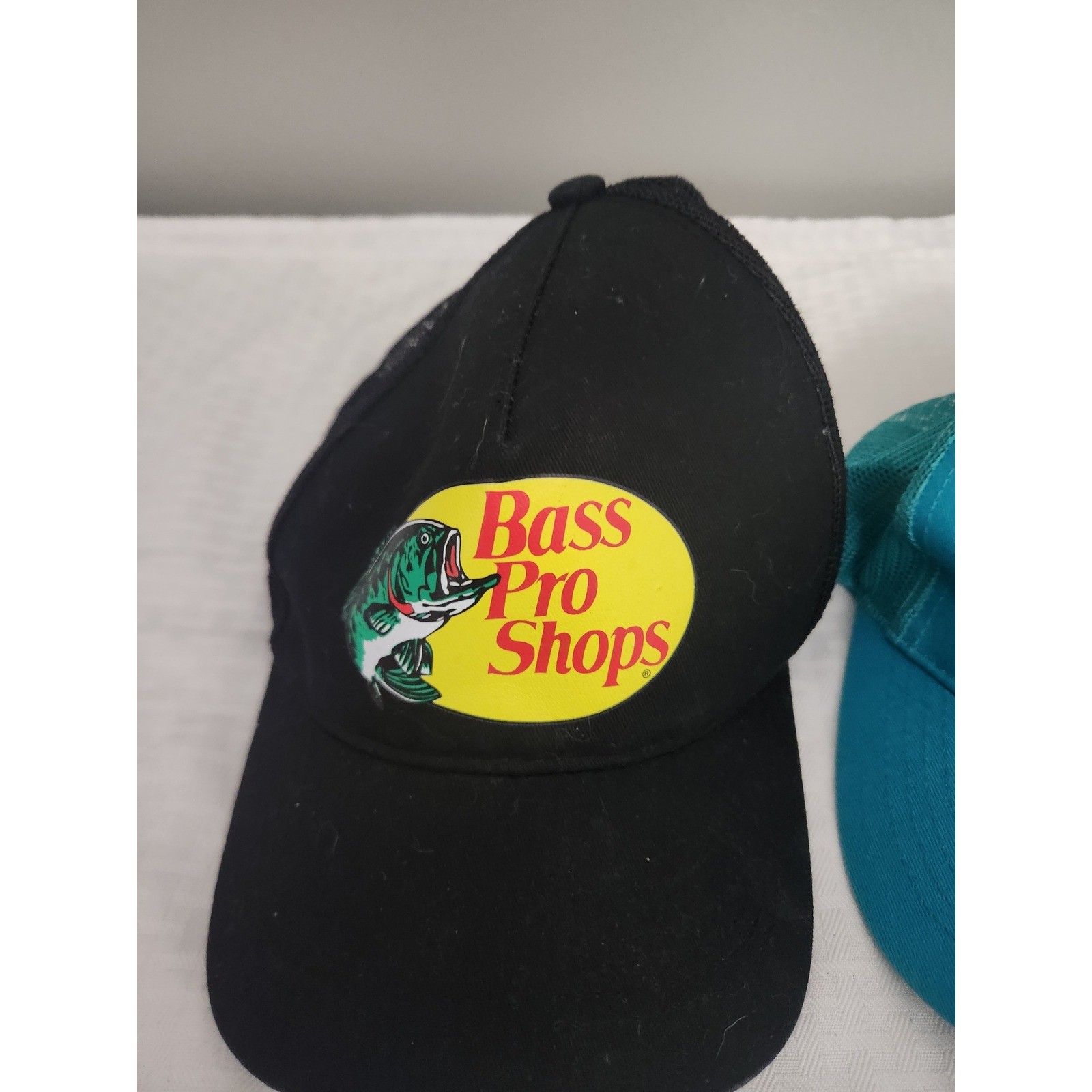 Bass Pro Shops Trucker Hat Bundle 3 Pack Black Pink Teal Mesh Snapback Caps