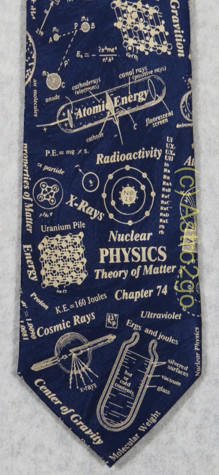 NUCLEAR PHYSICS ATOMIC RADIOACTIVE URANIUM Museum Artifacts Silk Necktie NEW!
