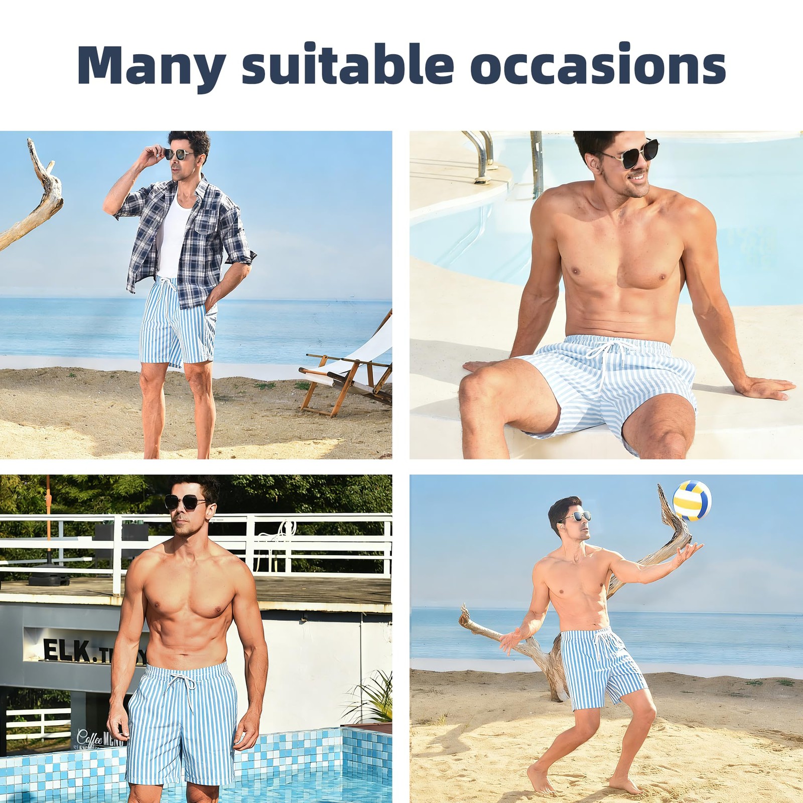 Mens Swim Trunks 2 in 1 with Compression Liner 7 Inch Quick Dry with Pockets …