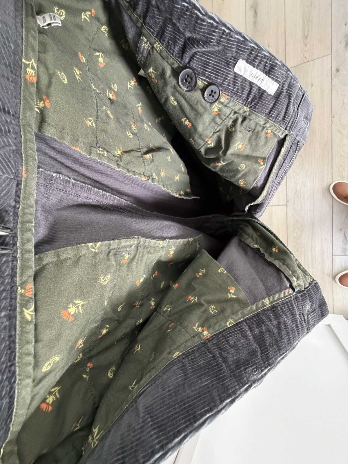 Bonobos Slim Fit Corduroy Chino Pants 32×34 – Phantom Grey Stretch