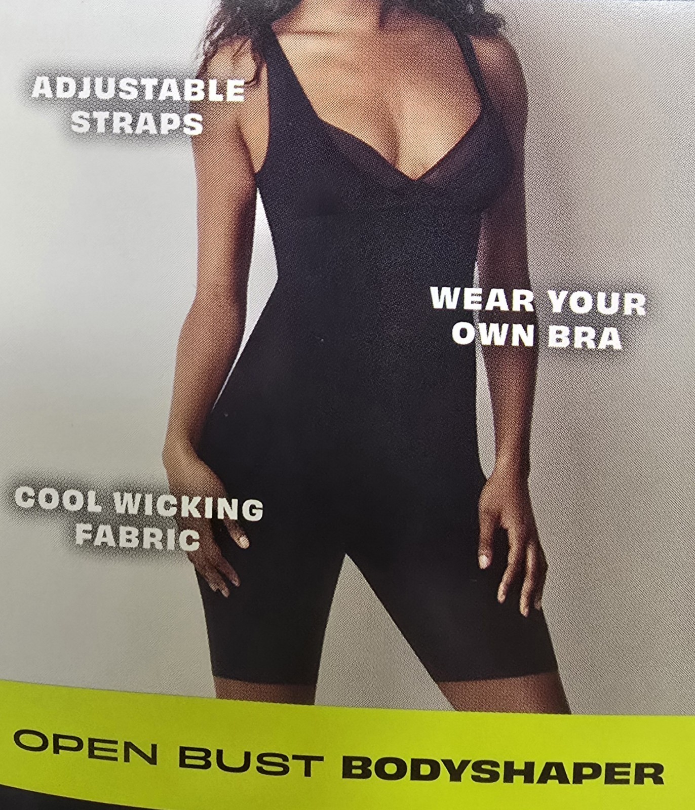 Maidenform Open-Bust Body Shaper Sz M Black Anti-Static Fabric Firm Control NWT