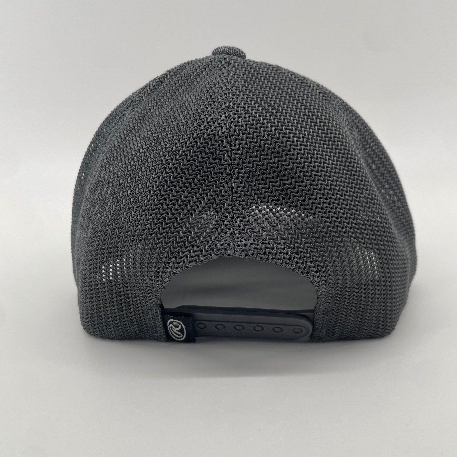 Rawlings Trucker Hat Mens OSFM Gray Leather Patch Snapback Flexfit 110 Cap