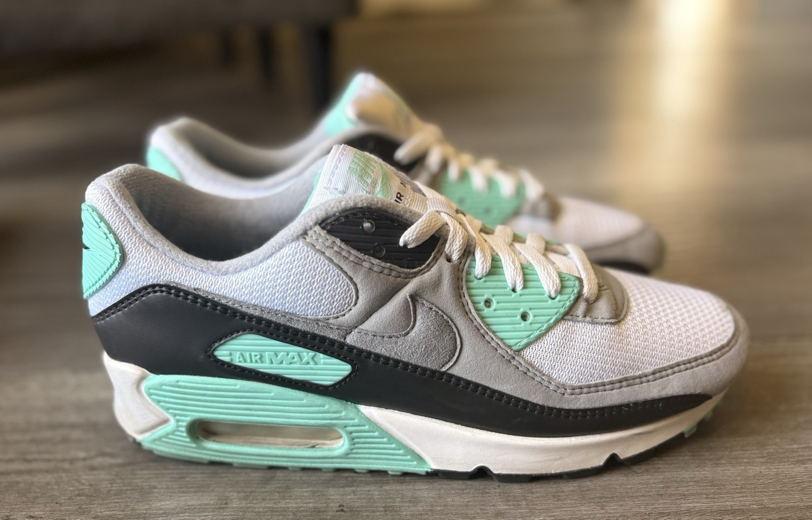 Nike Air Max 90 Hyper Turquoise Sneakers CD0881-100 Men Size 9