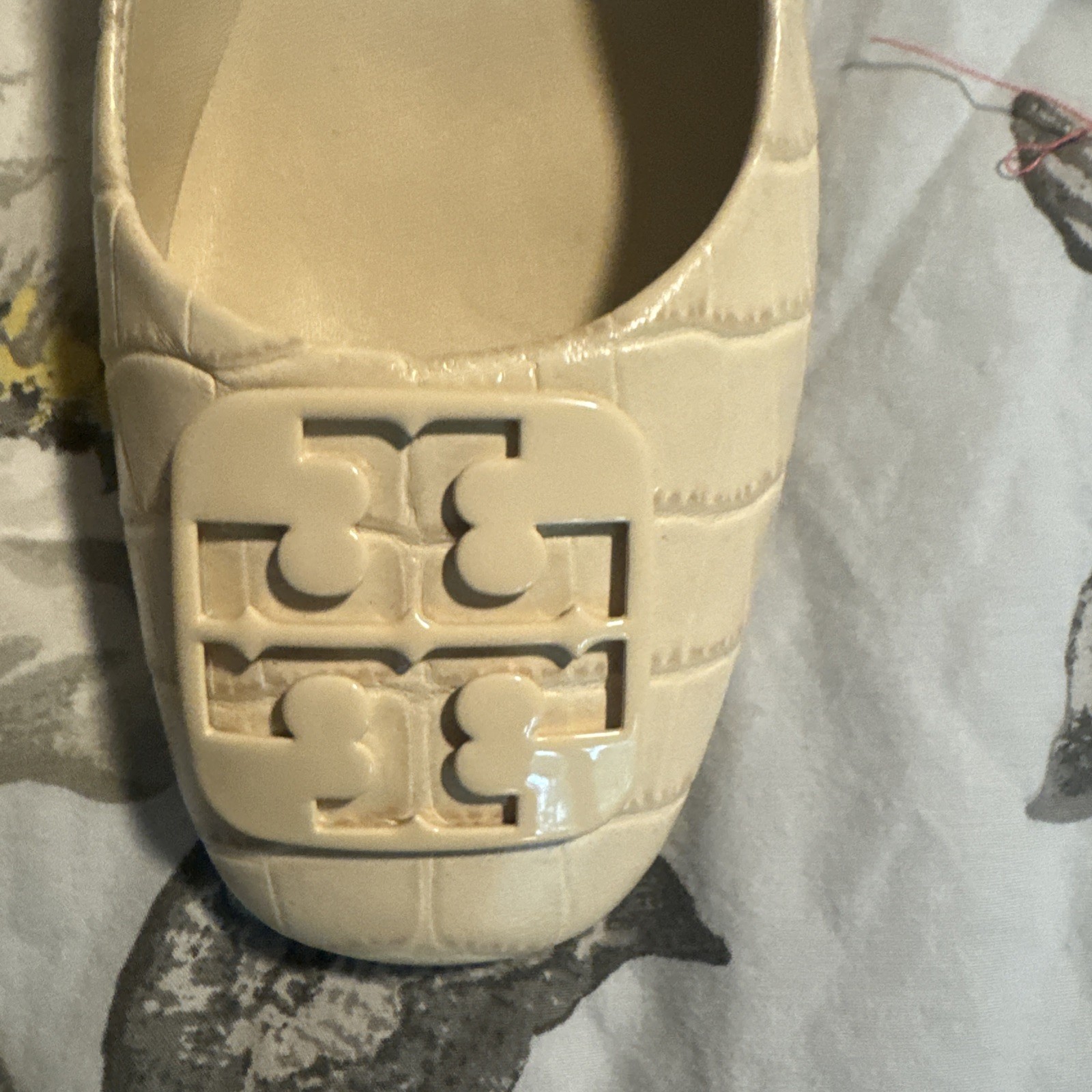 New Women Tory Burch Georgia Pump Soft Croco Logo Low Heel Shoes ,Sz. 10.5;6M